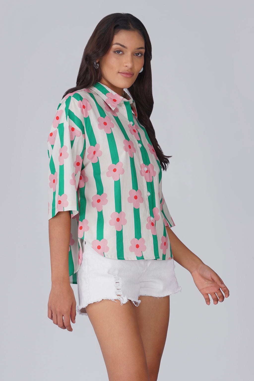Flower Pop Stripe Shirt
