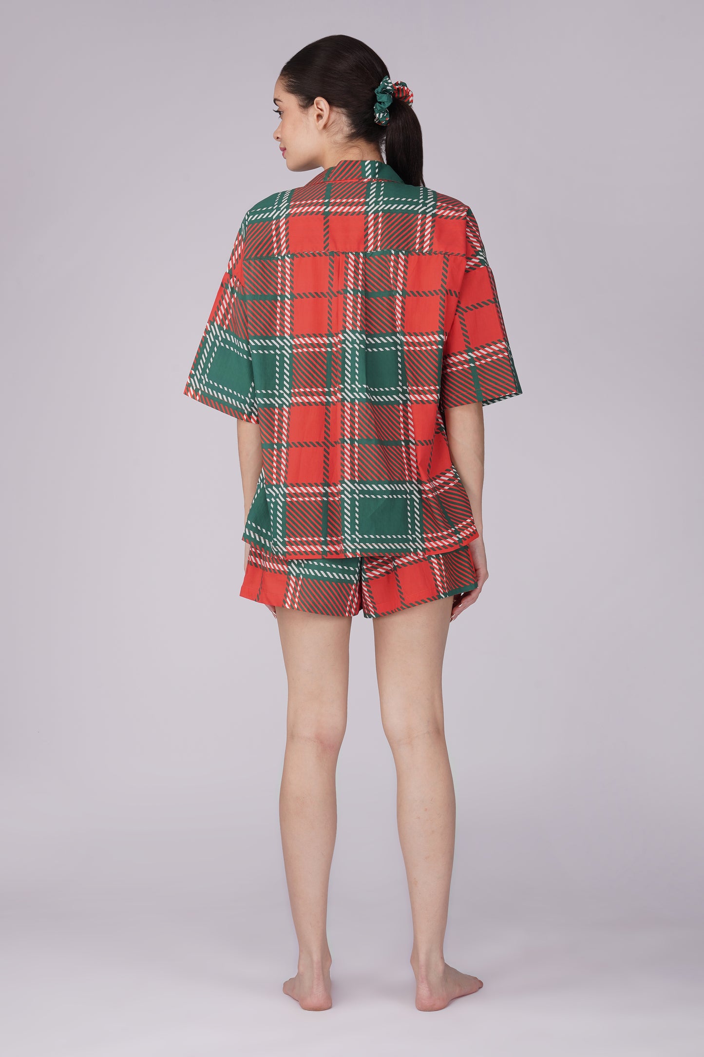 Christmas Plaid Cozy Shorts Set