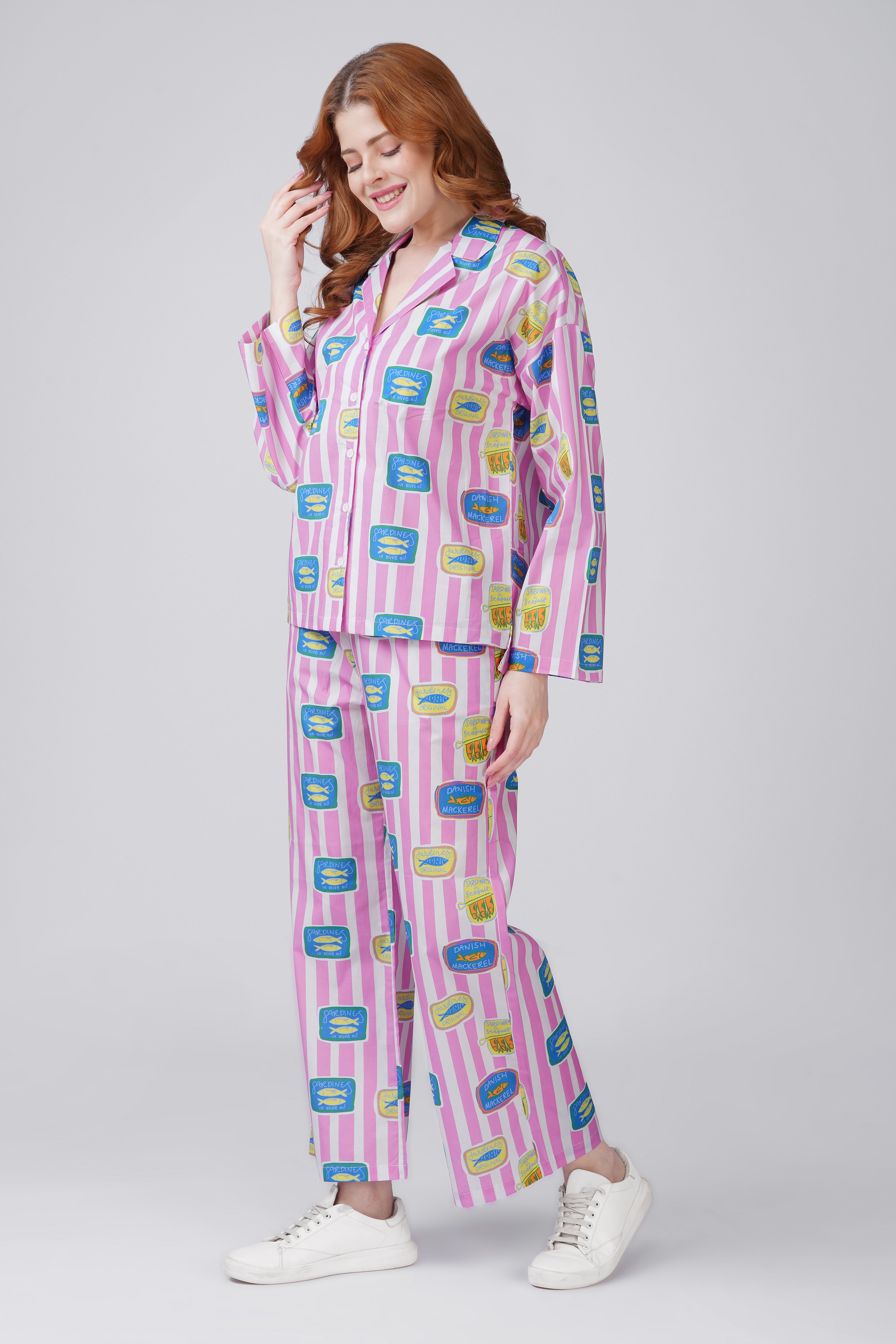 Pink Sardine Pajama Set