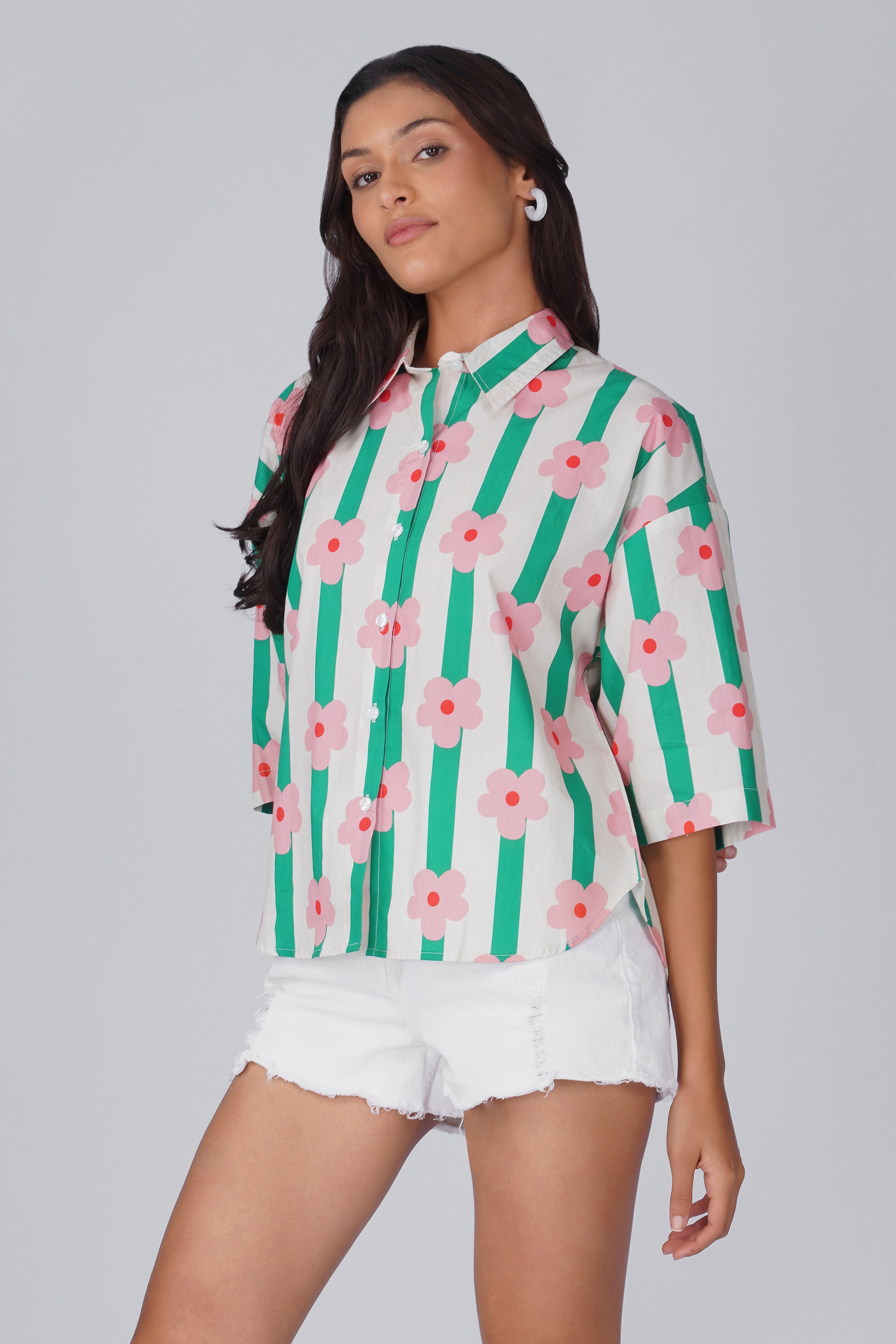 Flower Pop Stripe Shirt