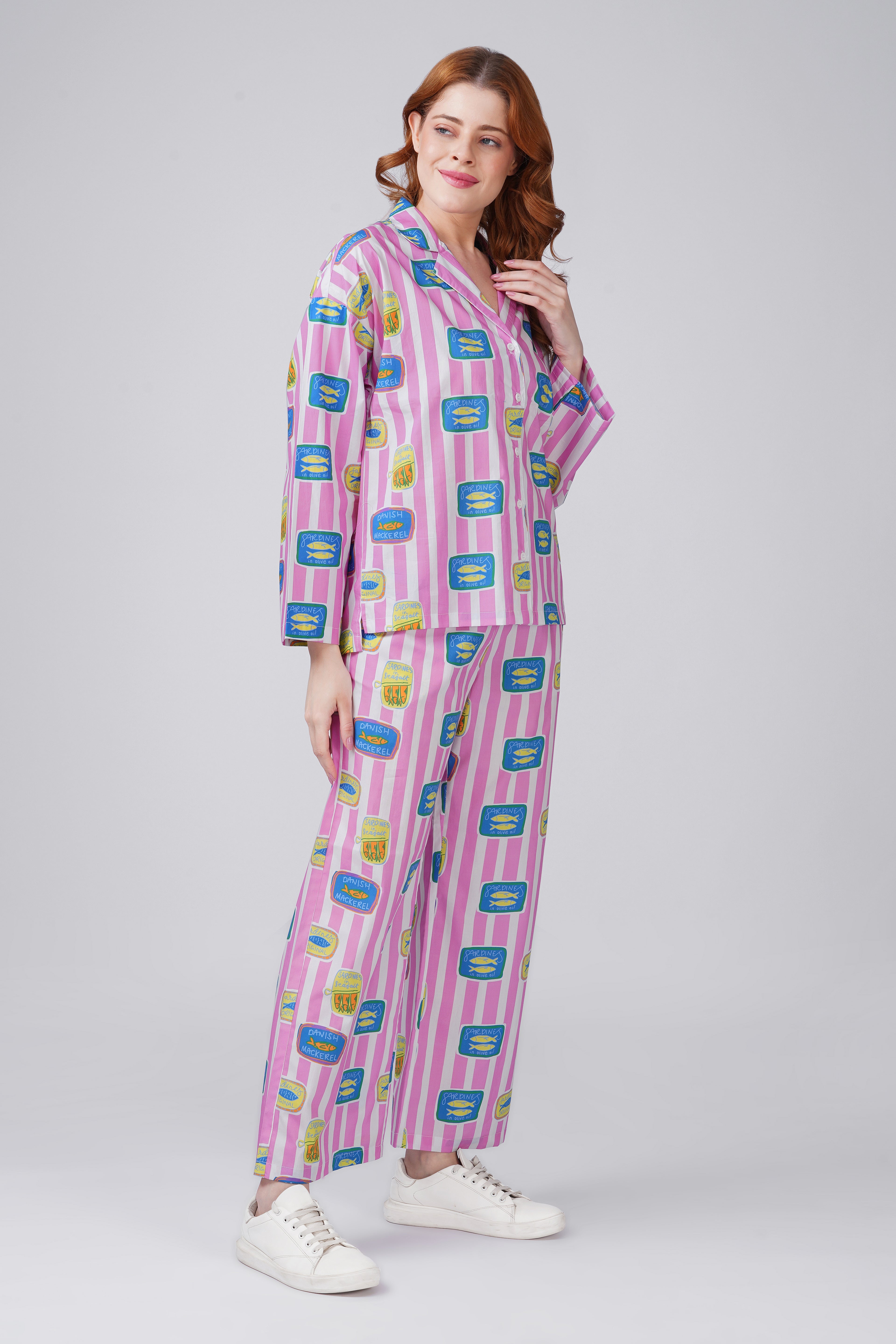 Pink Sardine Pajama Set