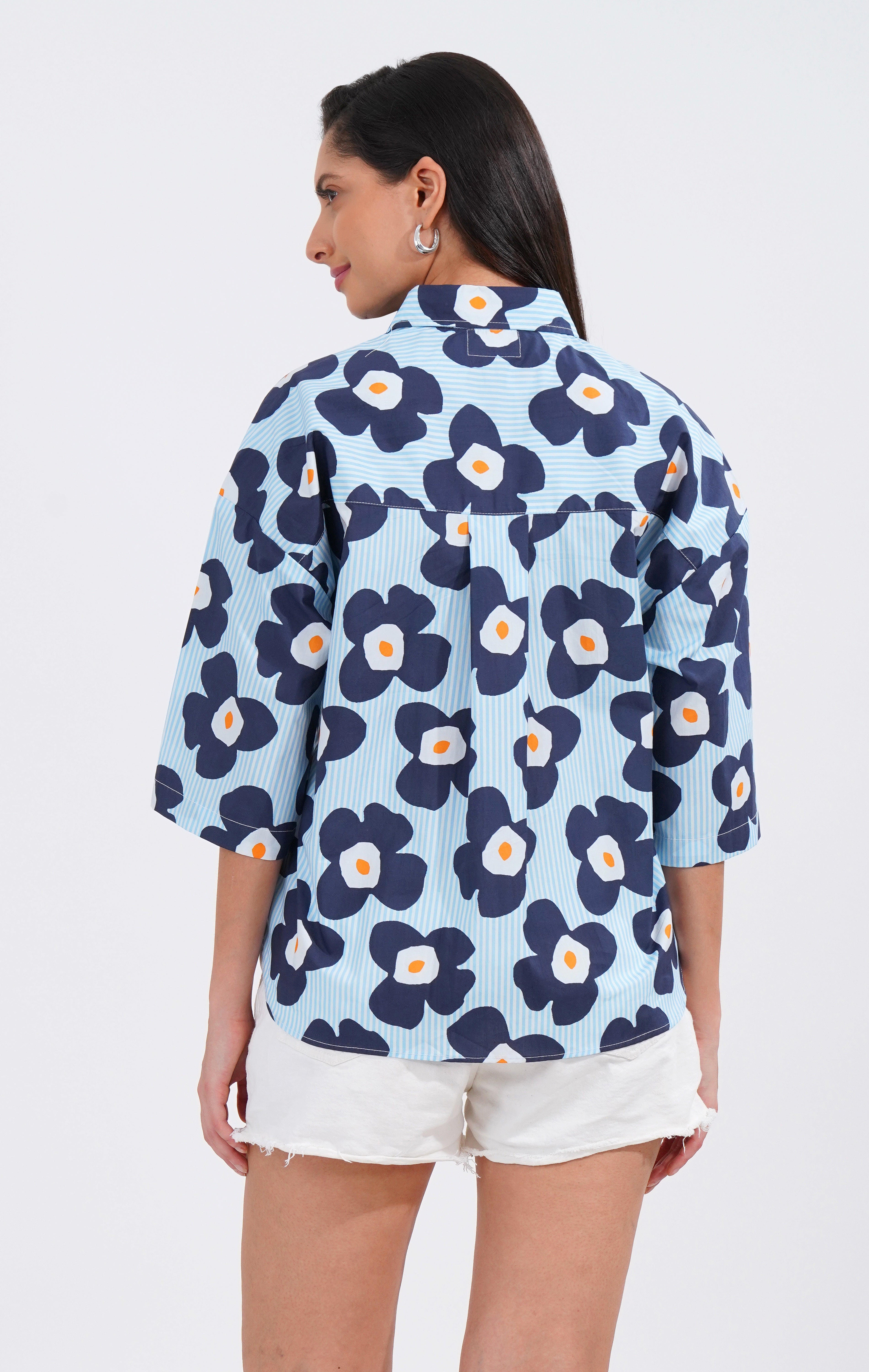 Midnight Bloom Oversized Shirt 🌙🌸 - thebriefsstory