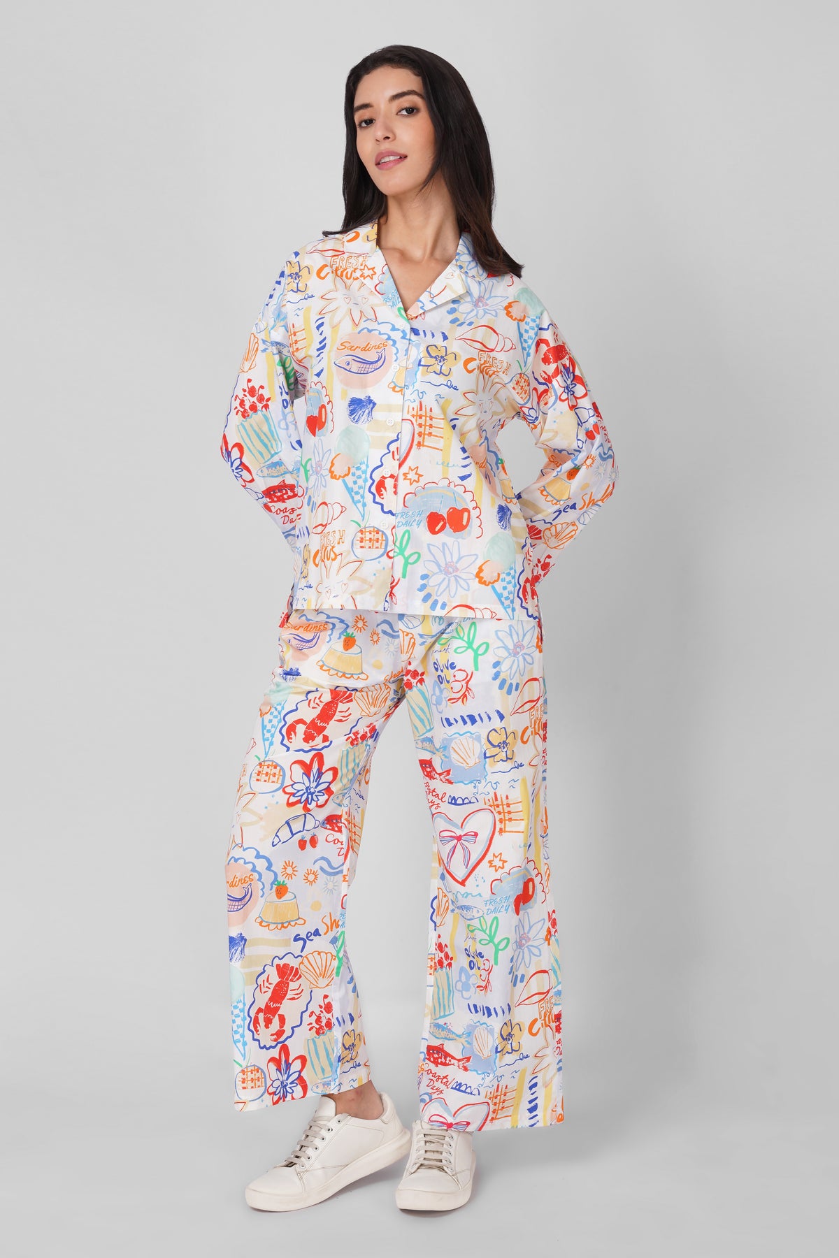 Seaside Scribble Pajama Set