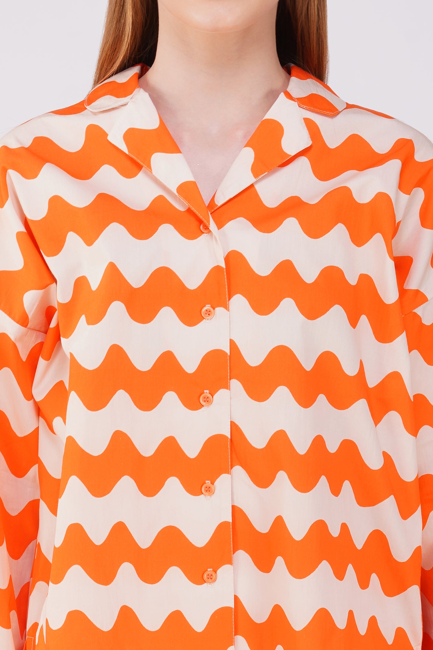 Tangerine Waves Pajama Set