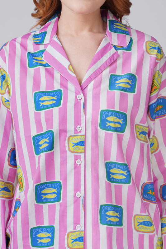 Pink Sardine Pajama Set