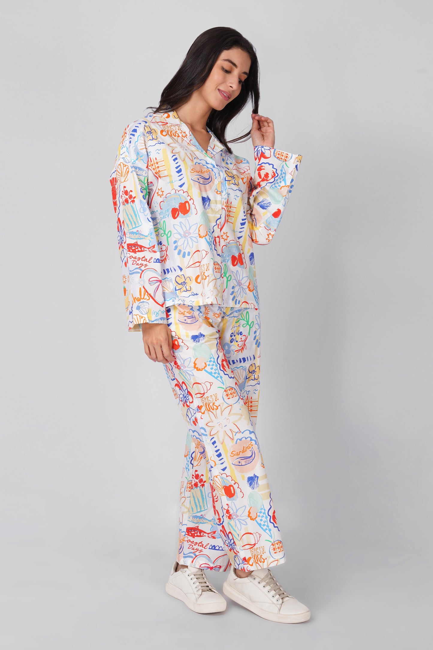 Seaside Scribble Pajama Set