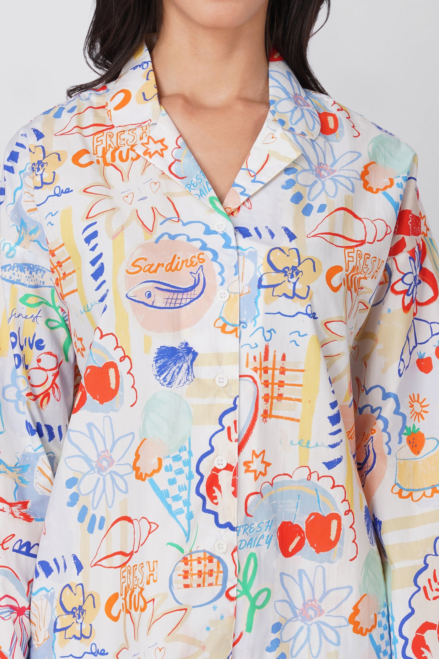 Seaside Scribble Pajama Set