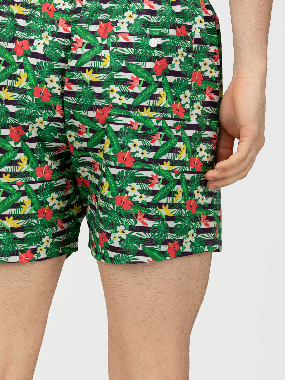 Tropical paradise printed cotton boxers