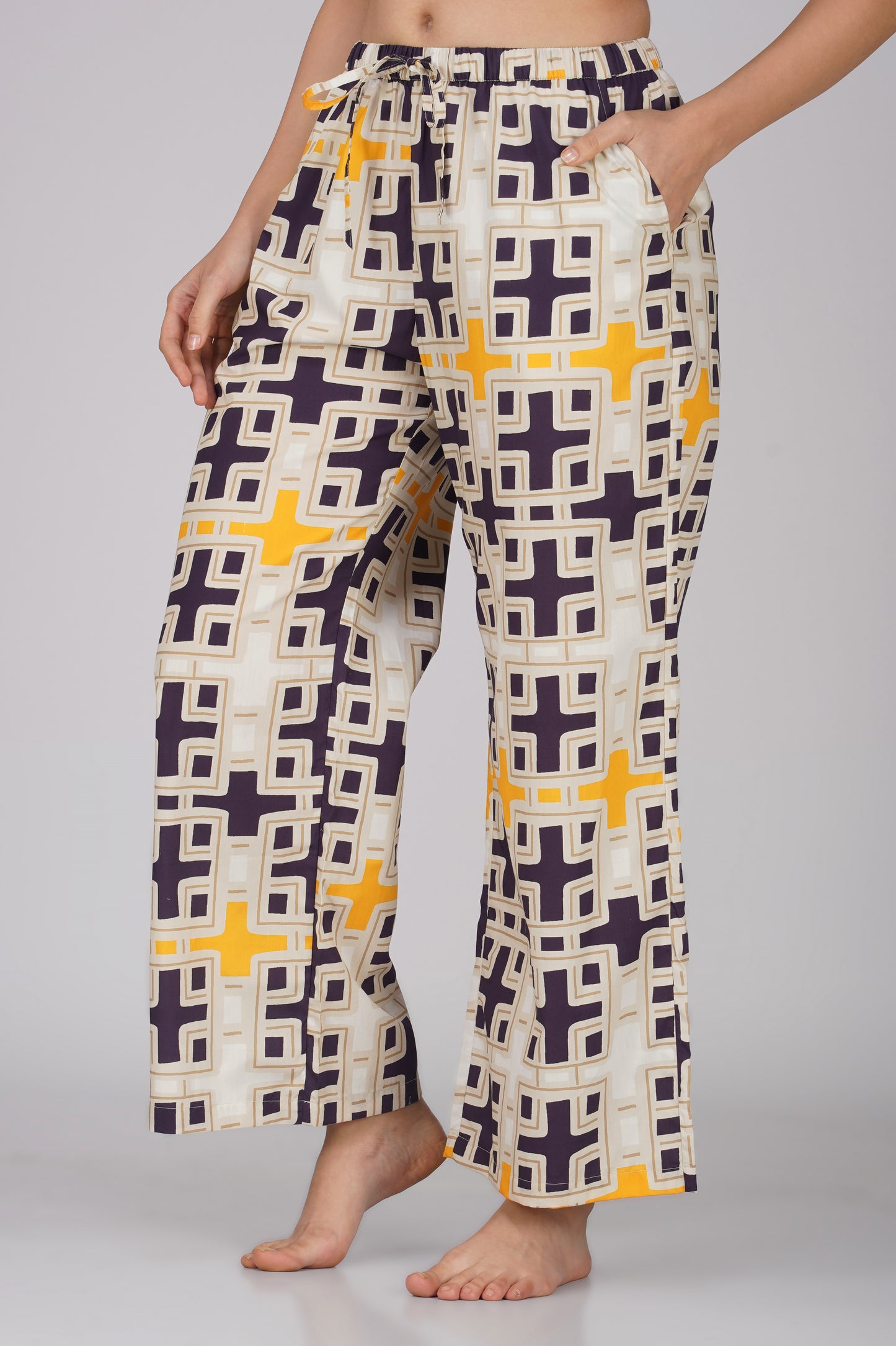 Geometric Print Cotton Nightsuit