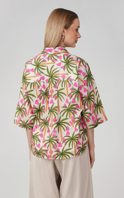 Palm Breeze Oversized Shirt🌴✨ - thebriefsstory