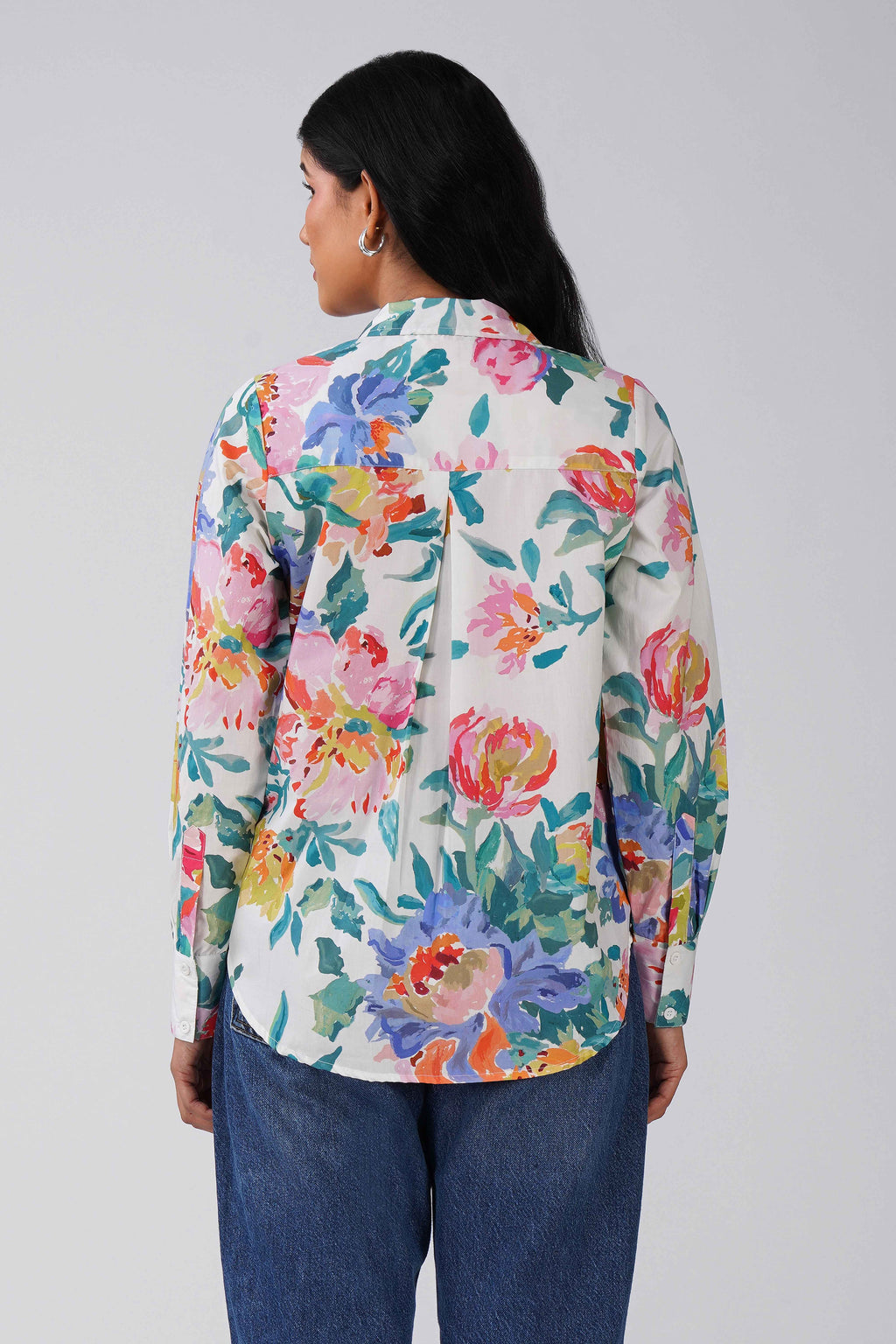 Abstract Multi Flower Shirt