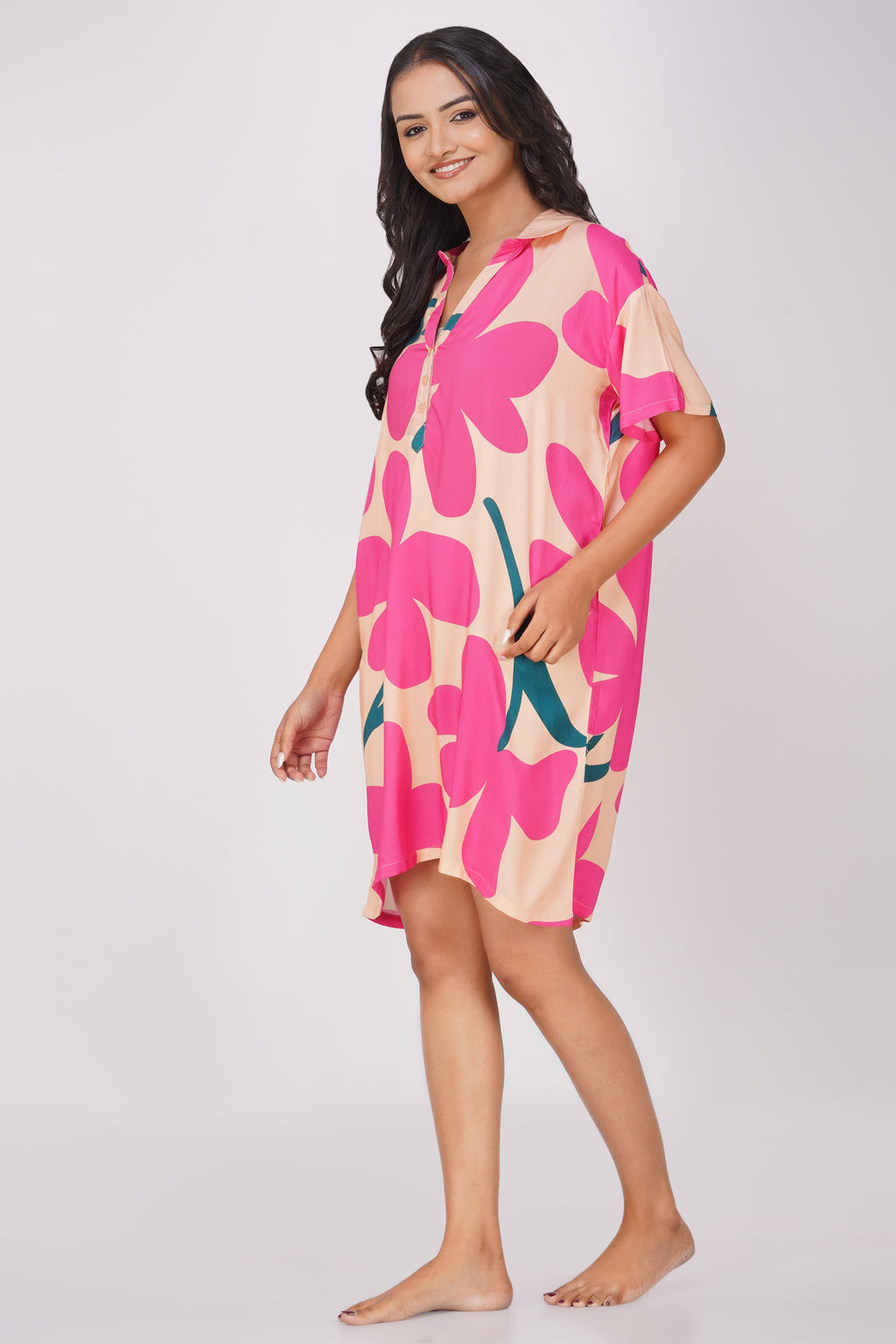 Blooming Floral Viscose Sleepshirt - thebriefsstory