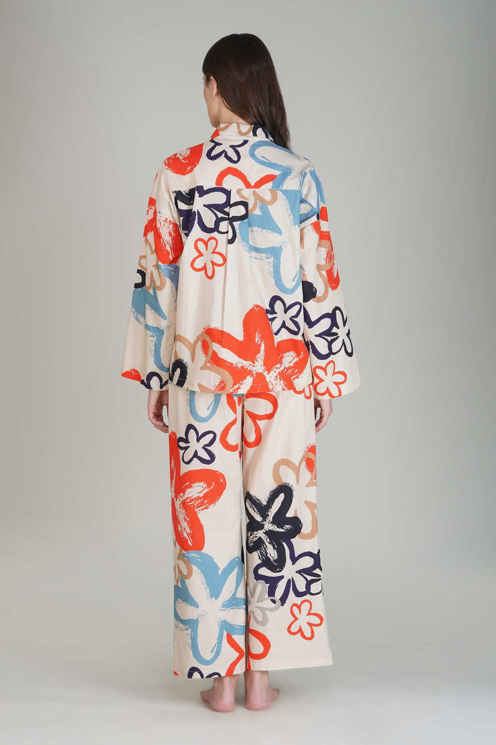 Abstract Blossom Pajama Set - thebriefsstory