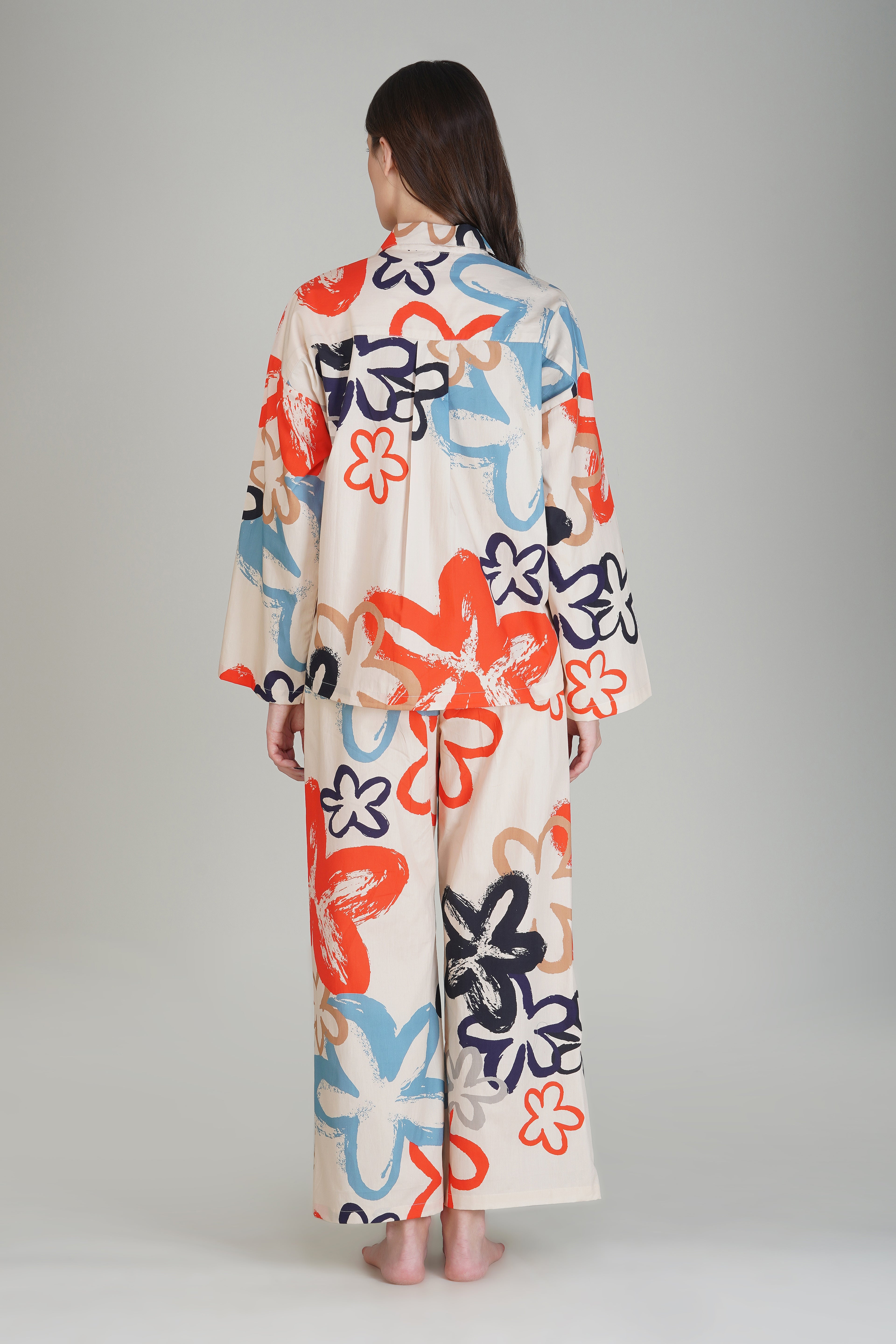Abstract Blossom Pajama Set - thebriefsstory