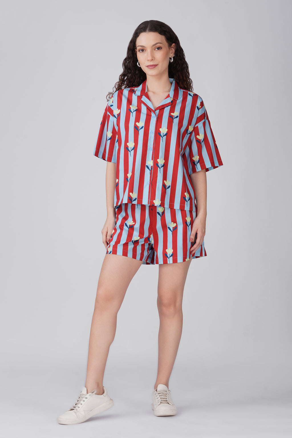 Candy Stripe Bloom Shorts Set