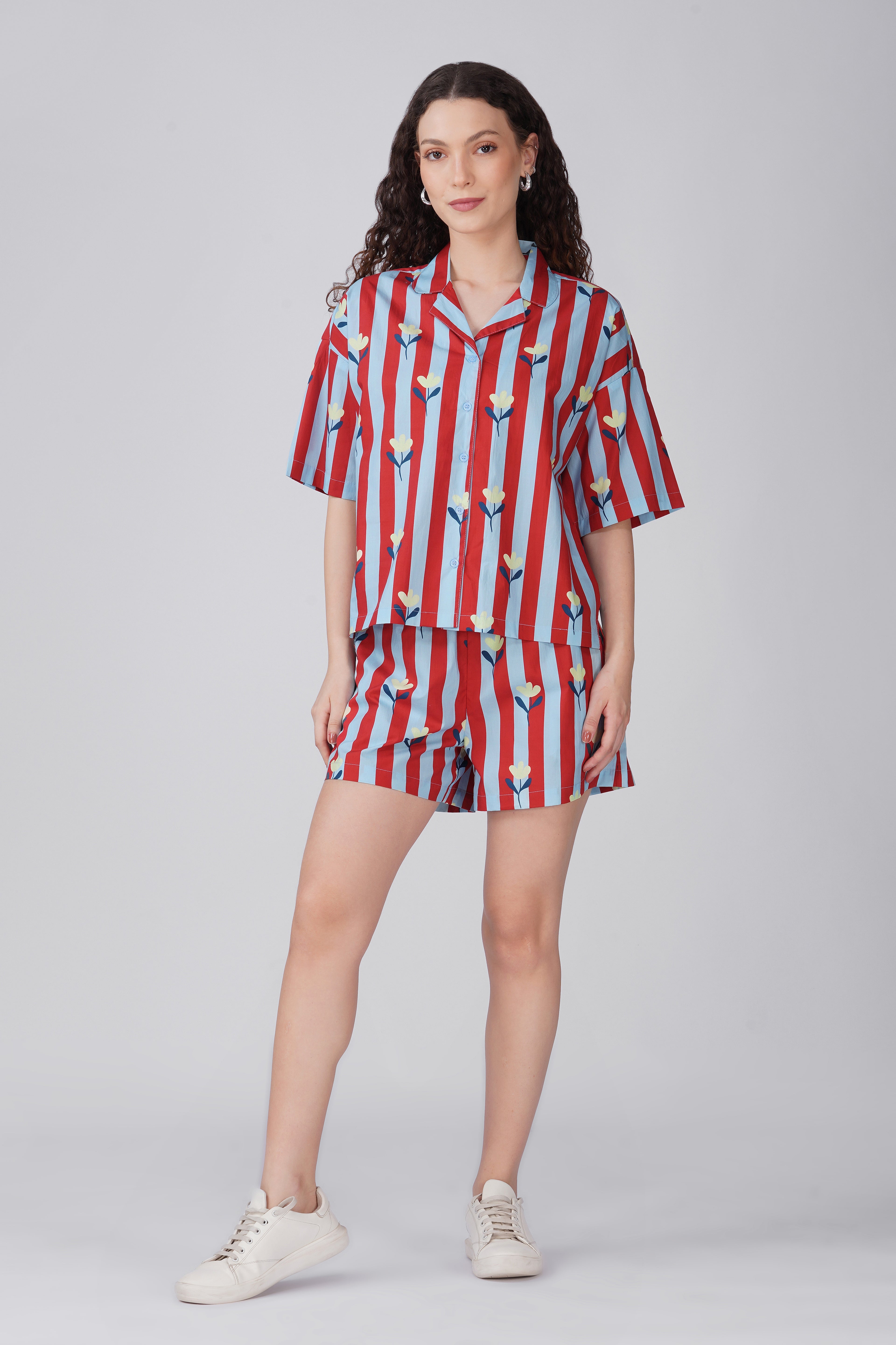 Candy Stripe Bloom Shorts Set