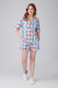 Lt Blue Coral Fish Shorts Set| Made to Order