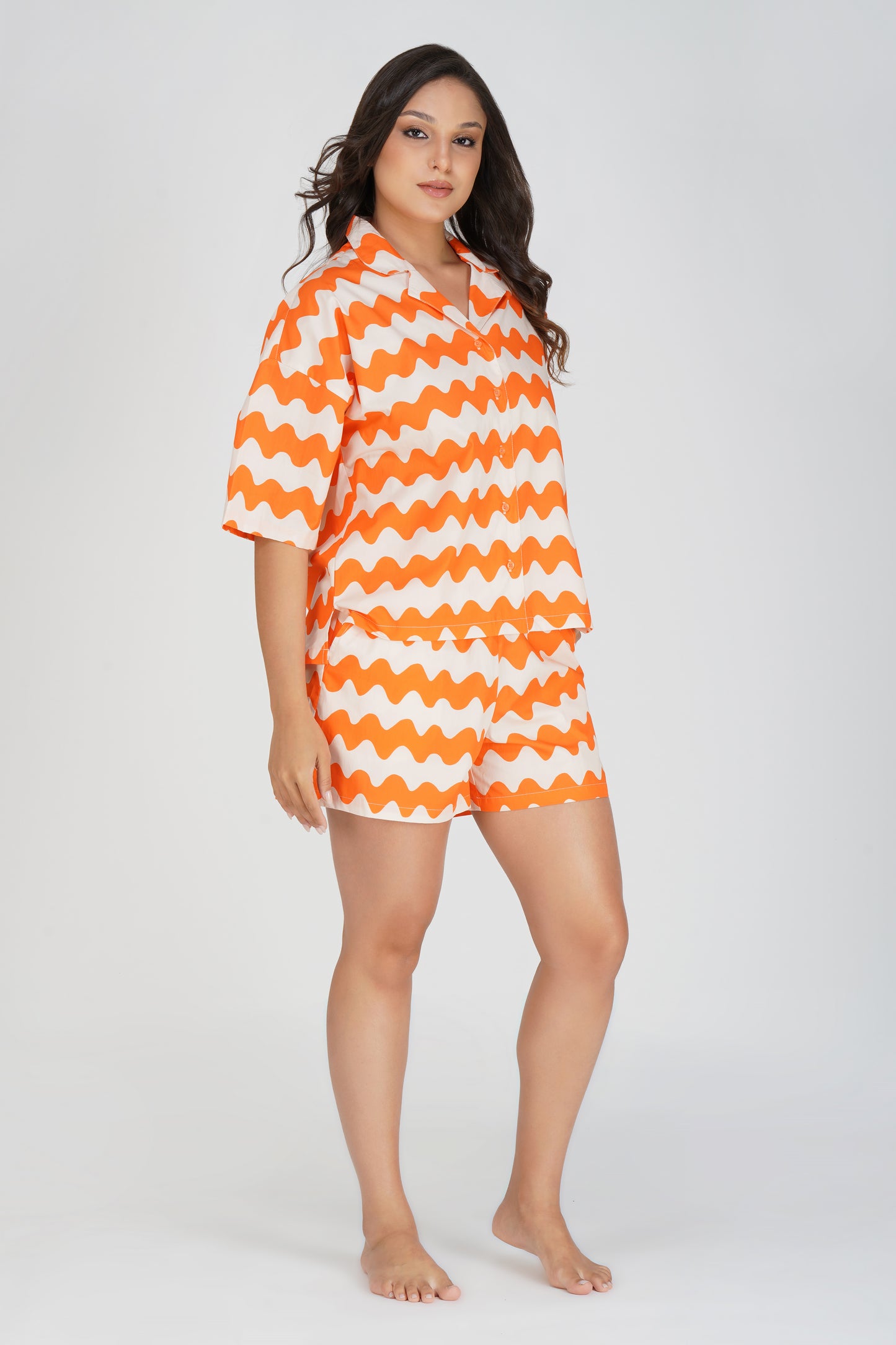 Tangerine Waves Short Set