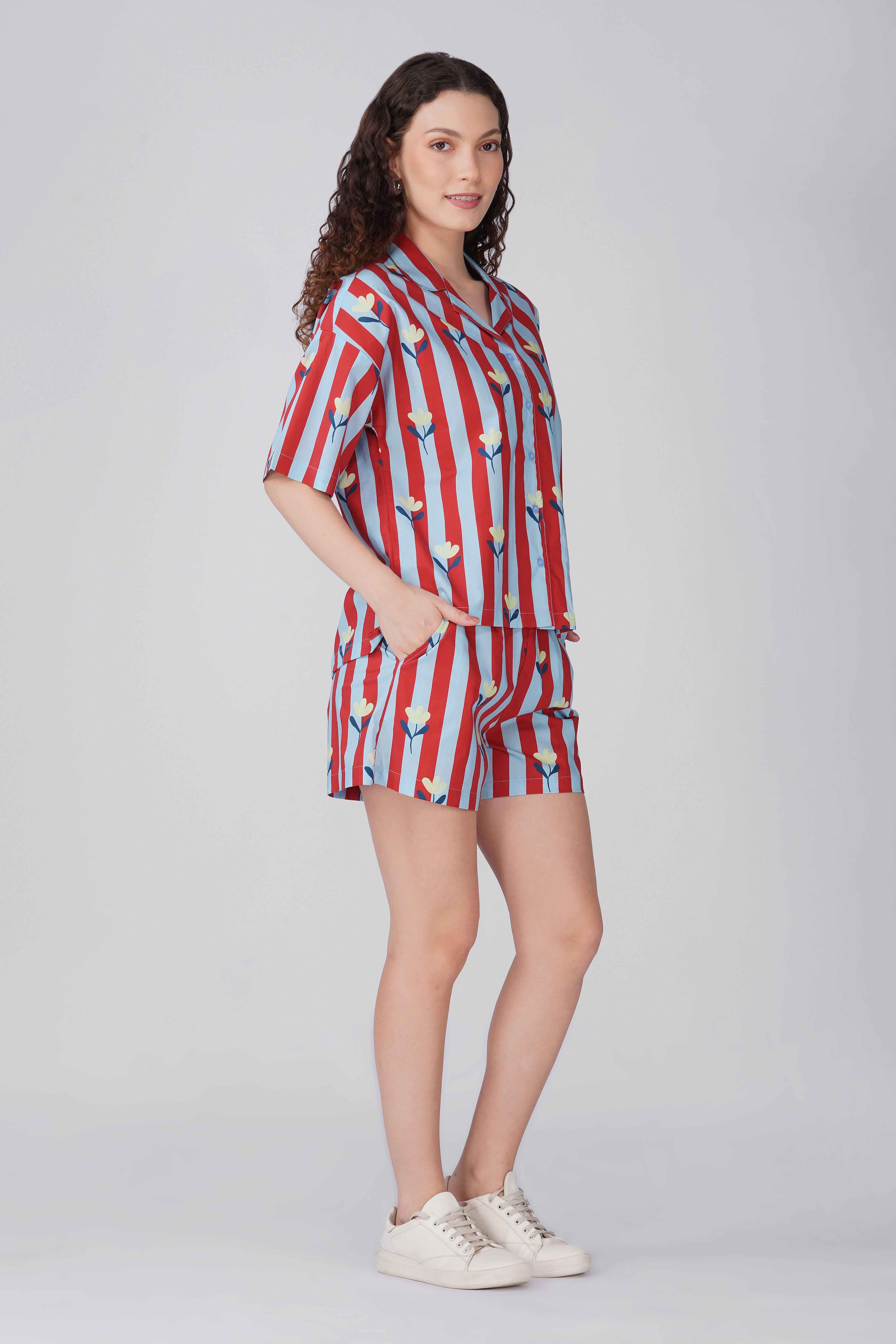 Candy Stripe Bloom Shorts Set