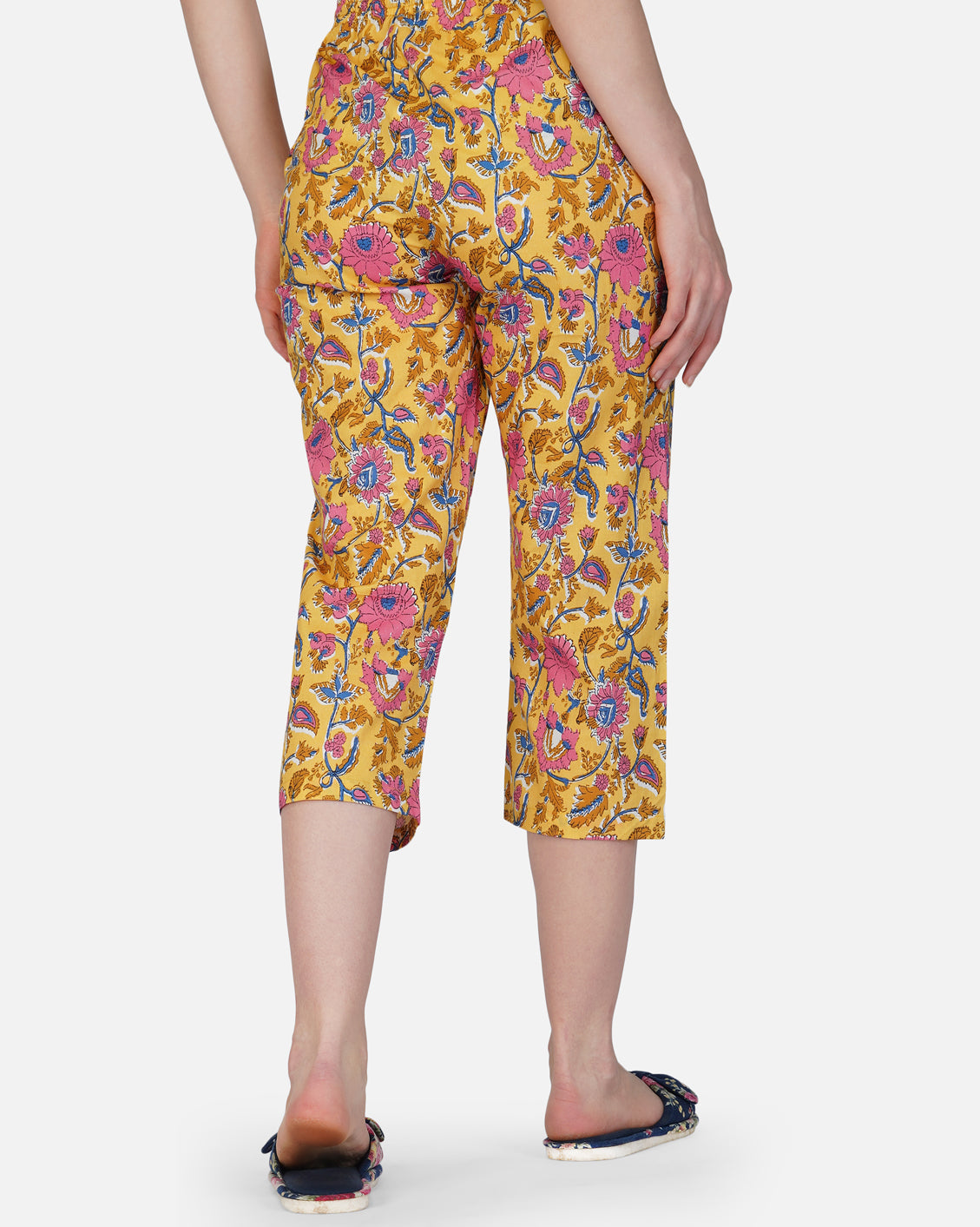 Yellow Block print capris - thebriefsstory
