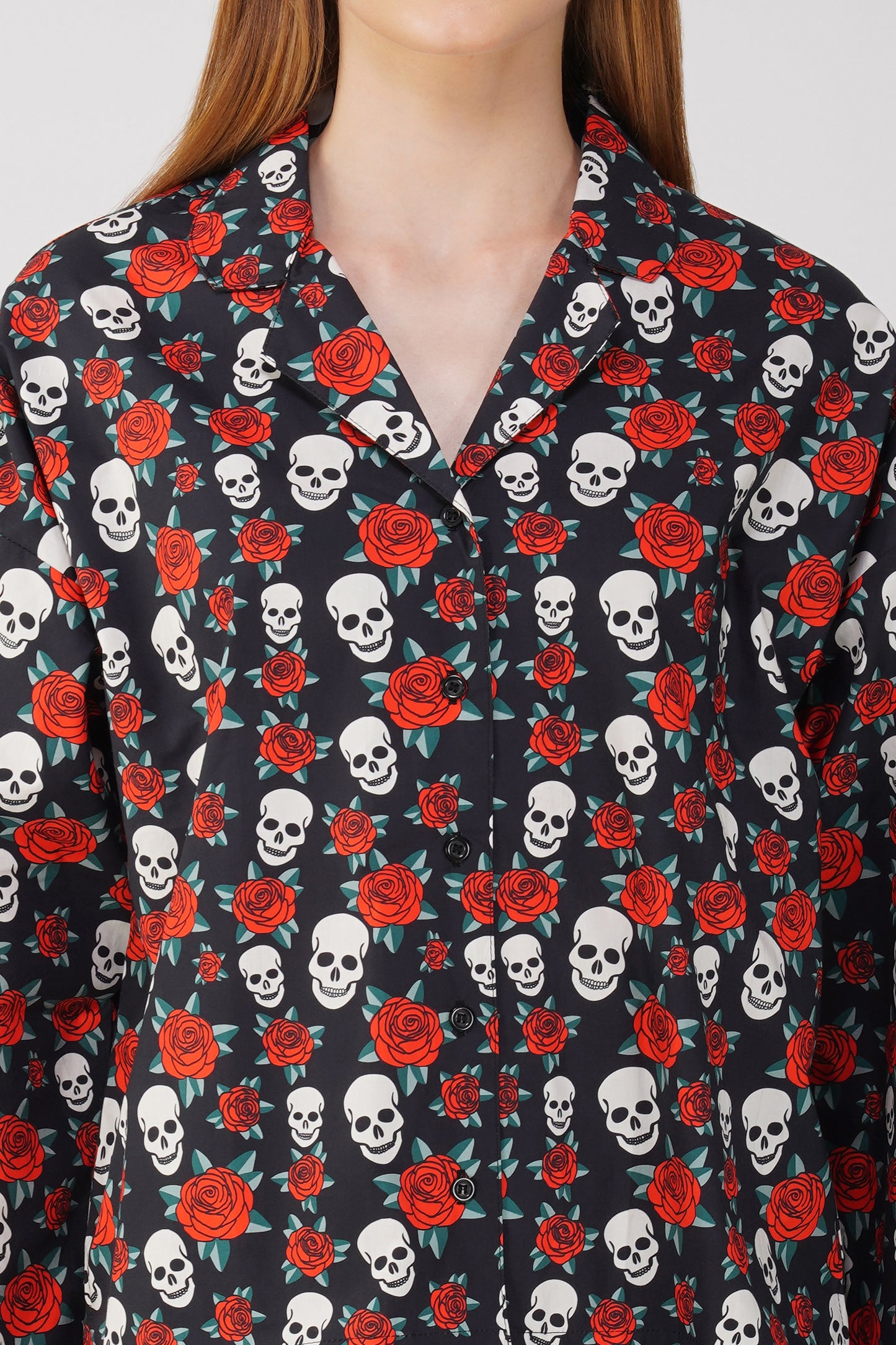 Halloween Skull & Roses Pajama set