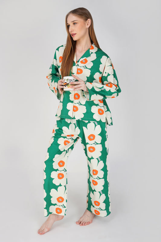 Green Blossom Power Pajama Set