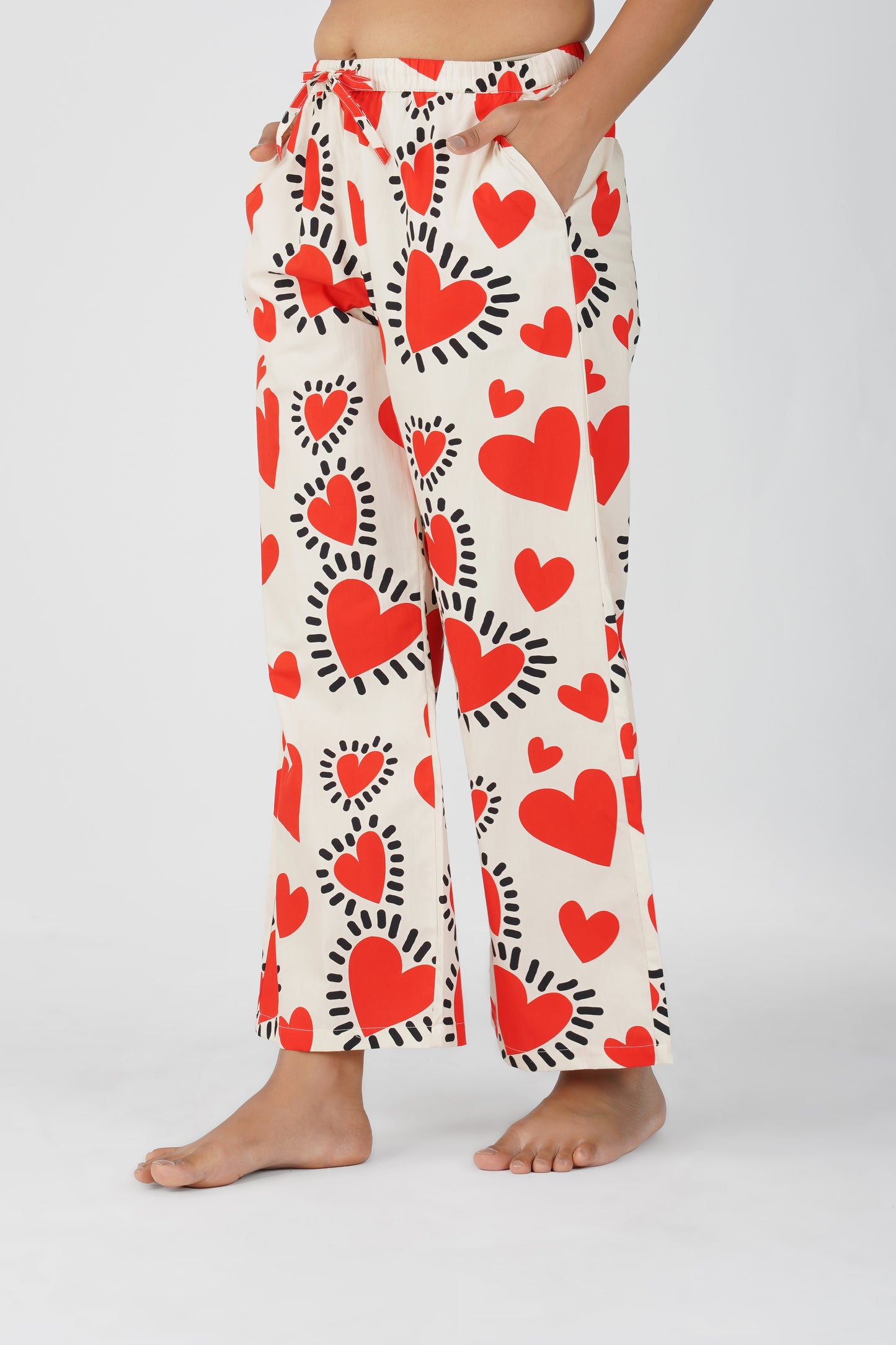 Red Quirky Hearts Pajama Set