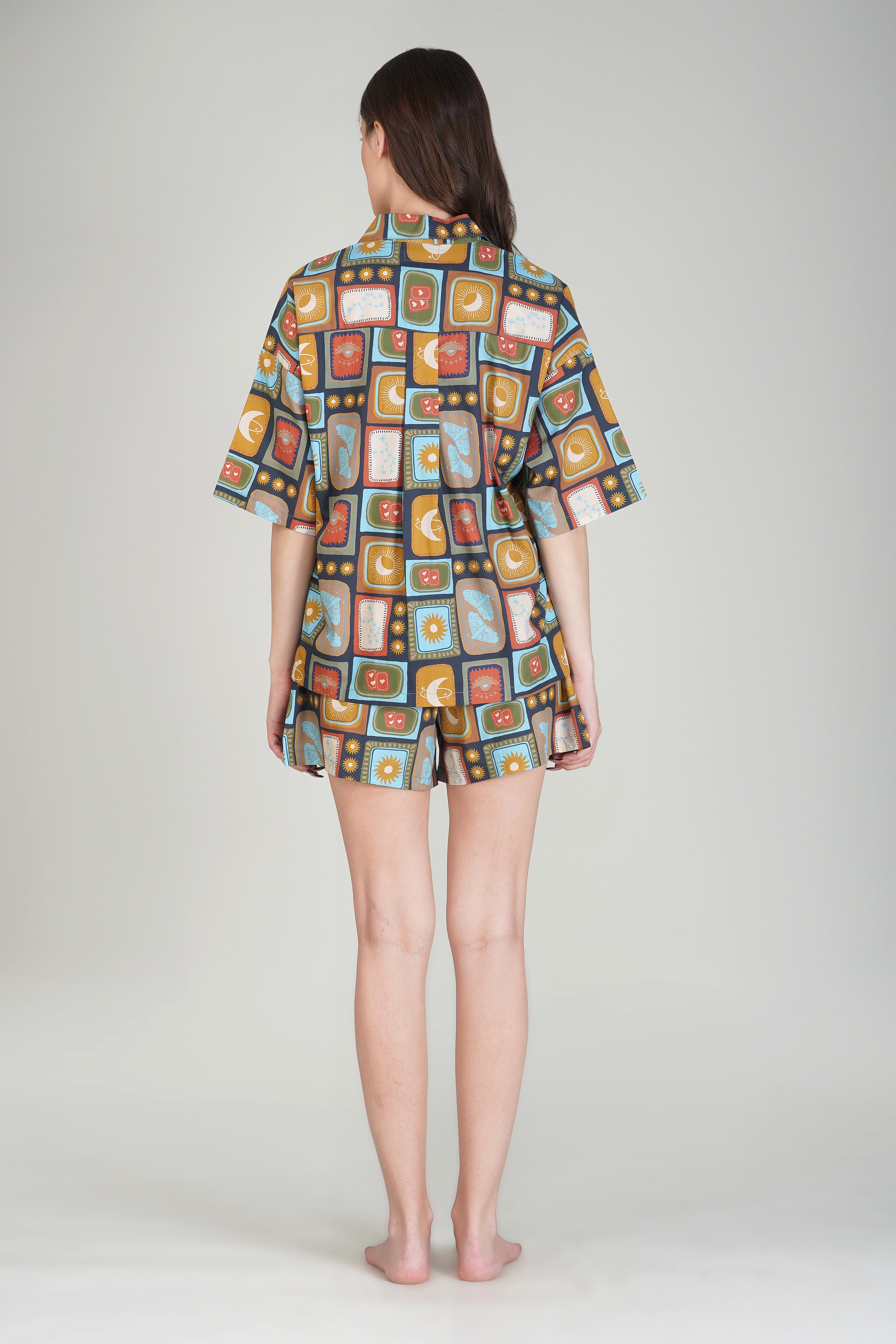 Cosmic bloom Shorts Set - thebriefsstory