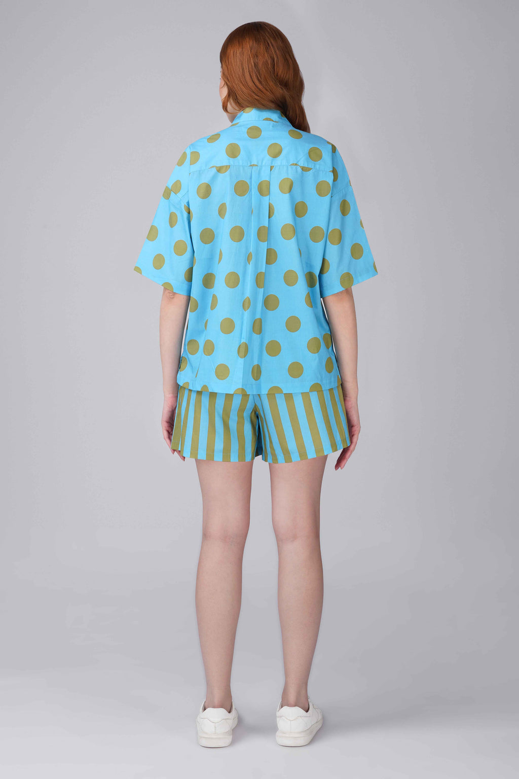 Aqua Dot Stripe Short Set