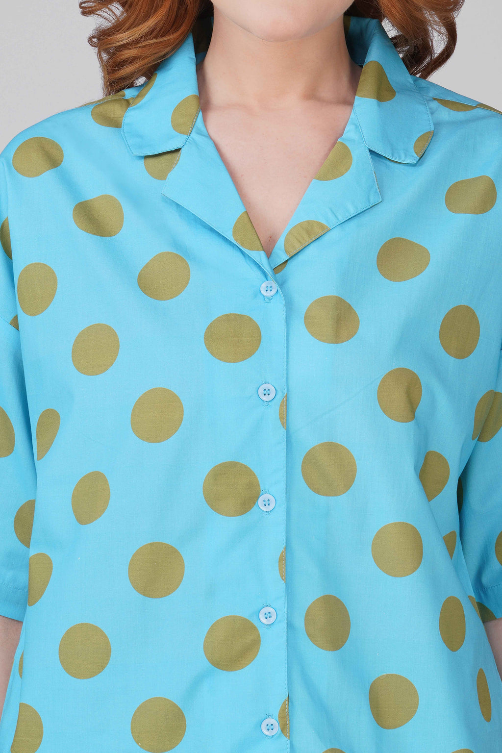 Aqua Dot Stripe Short Set