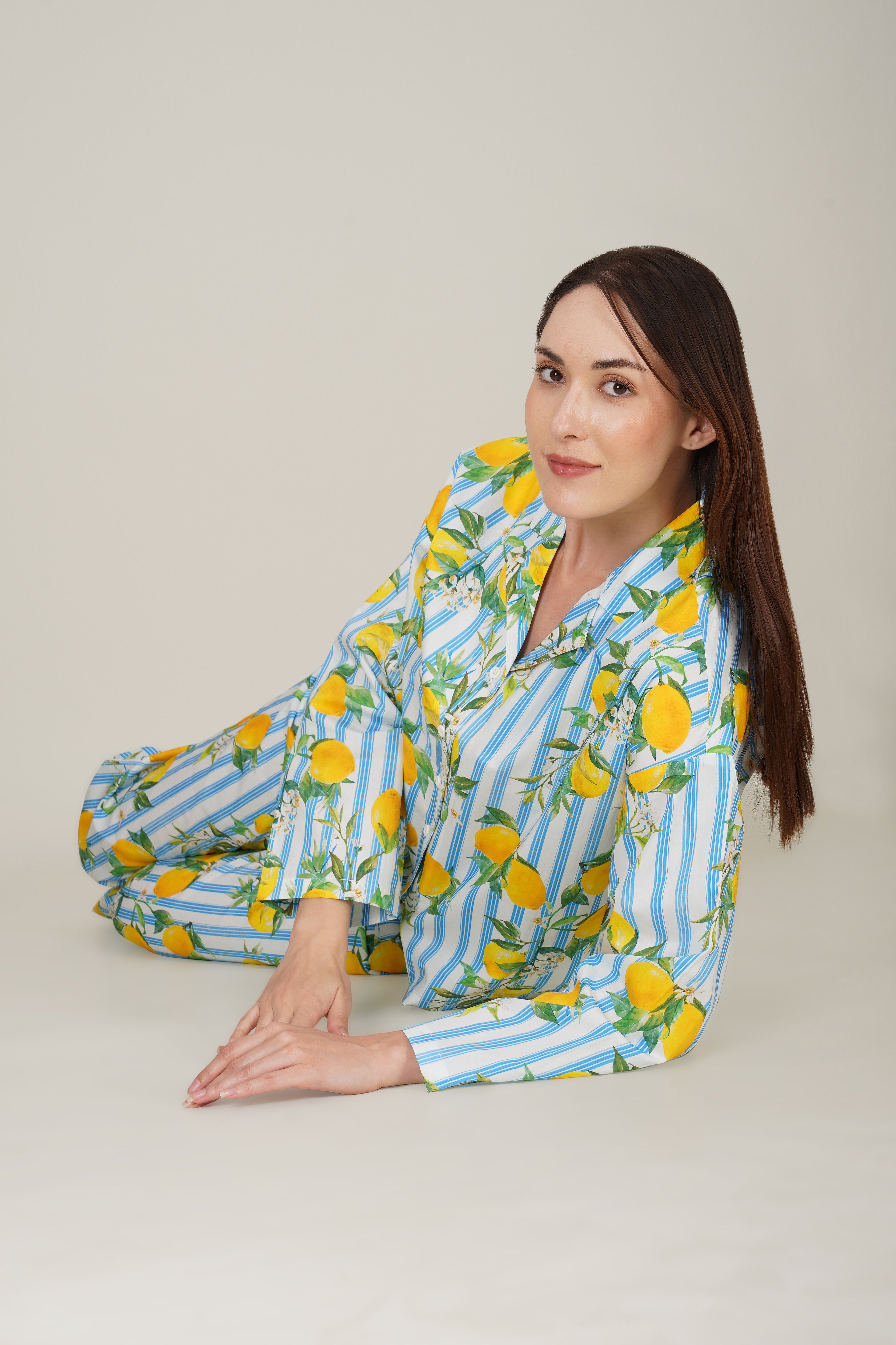 Blue Citrus Breeze Pajama set - thebriefsstory