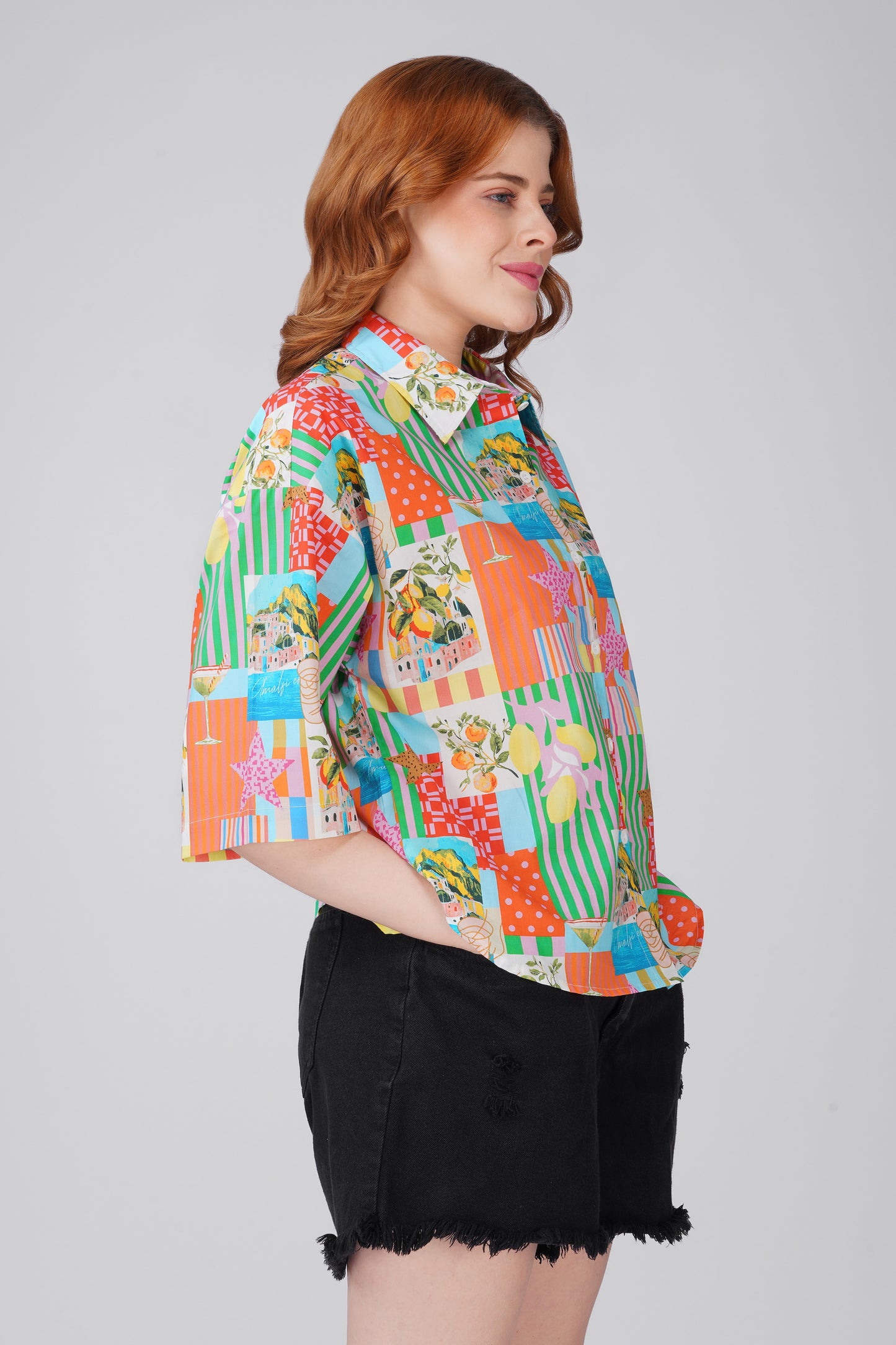 Amalfi Postcard Print Shirt