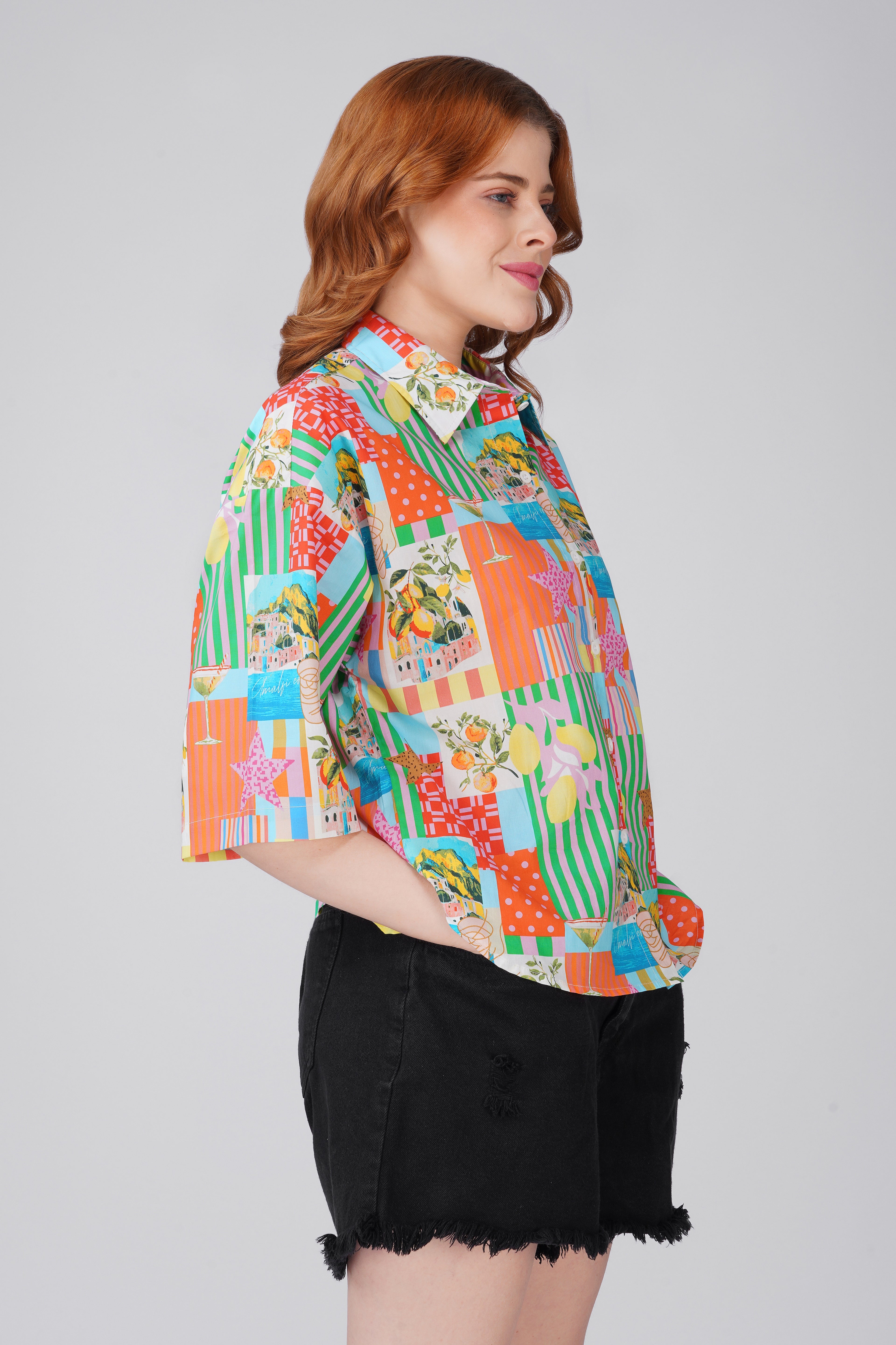 Amalfi Postcard Print Shirt