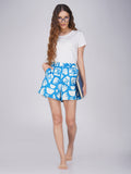 Cool Blue Abstract Print Cotton Shorts - thebriefsstory
