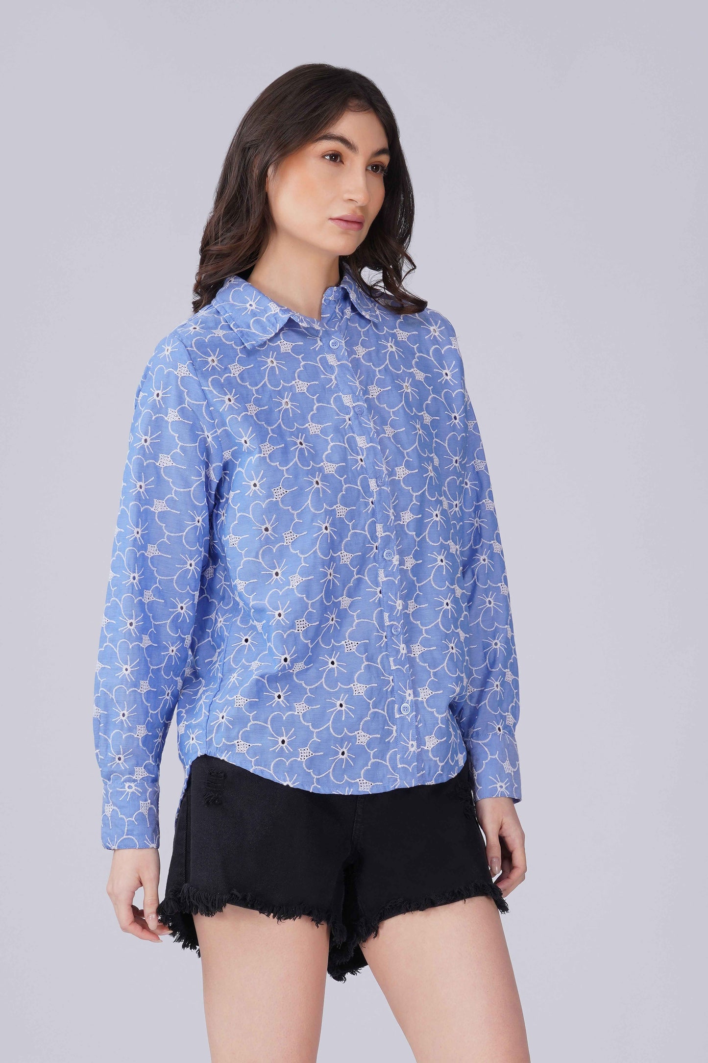 Chambray Schiffli Shirt