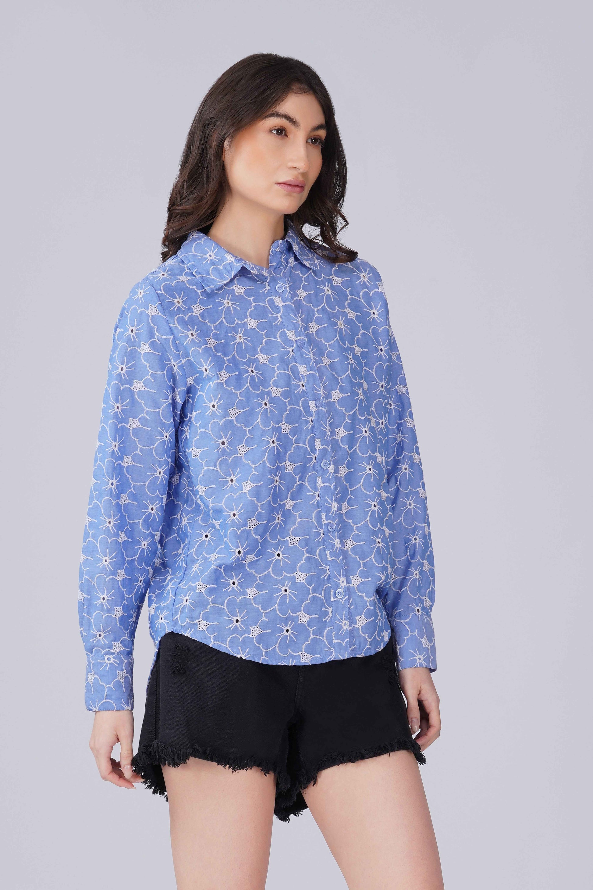 Chambray Schiffli Shirt