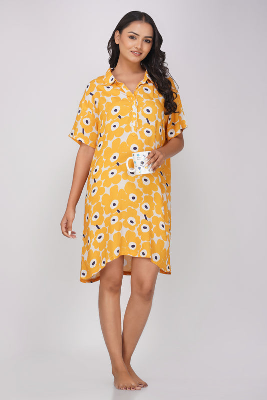 Sunshine Floral Viscose Sleepshirt