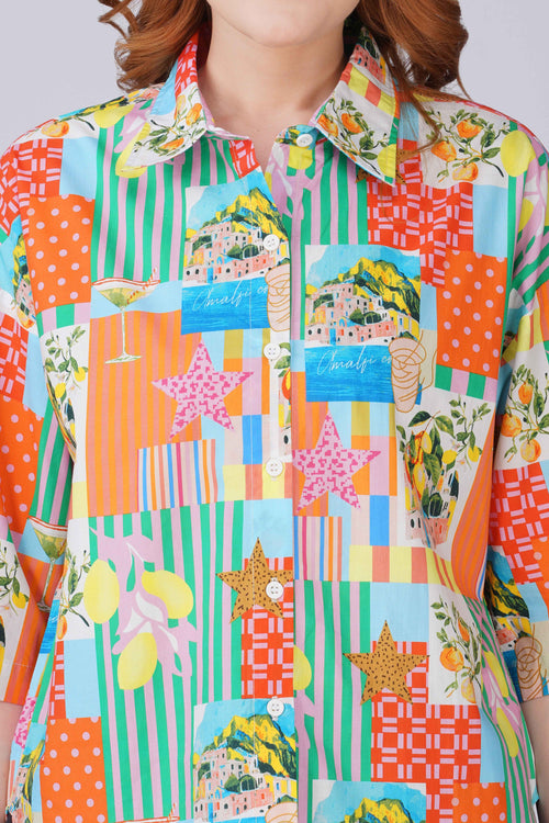 Amalfi Postcard Print Shirt