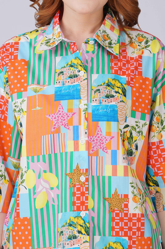 Amalfi Postcard Print Shirt