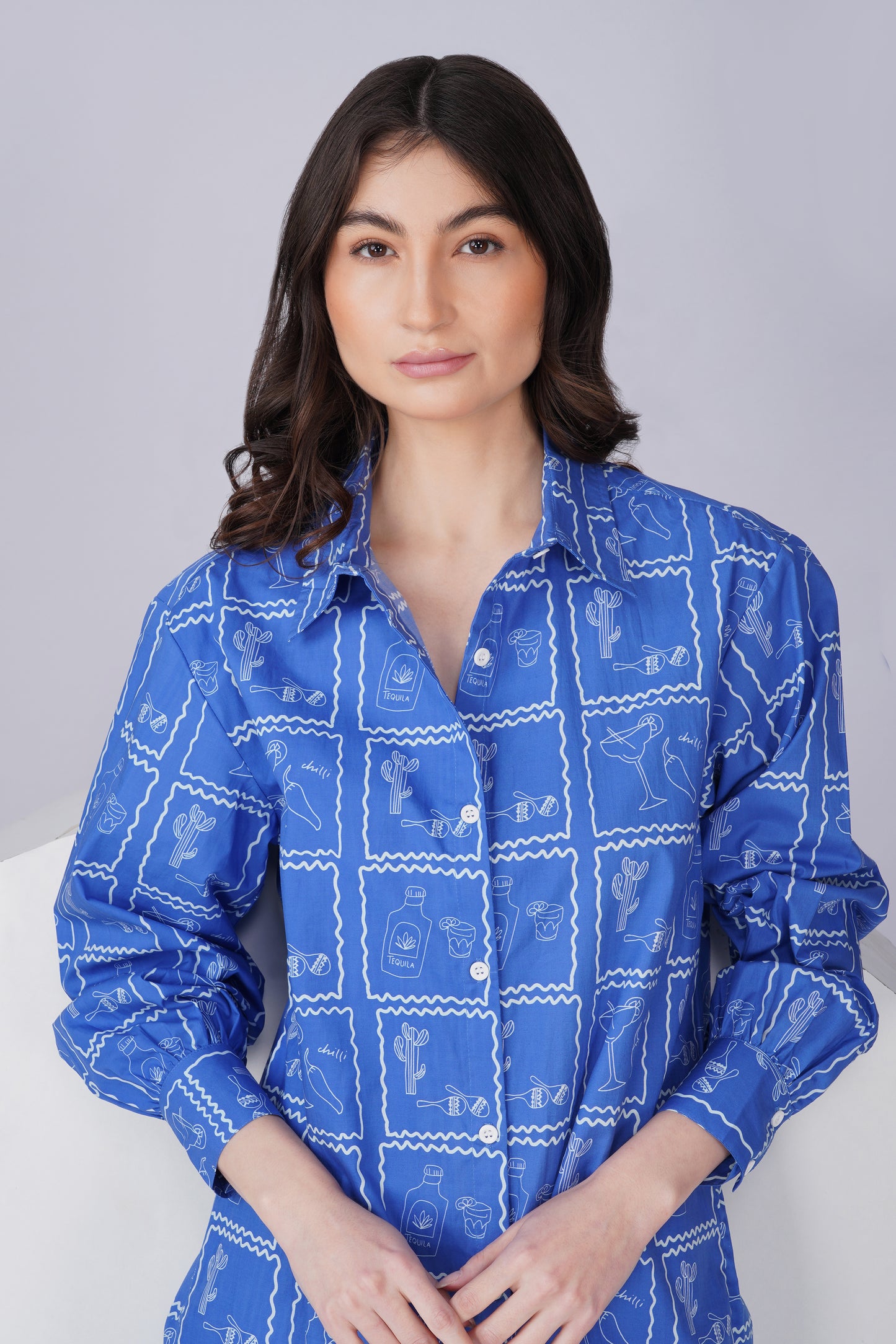 Blue Holiday Shirt dress