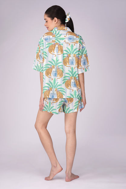Leopard Lounge Shorts Set