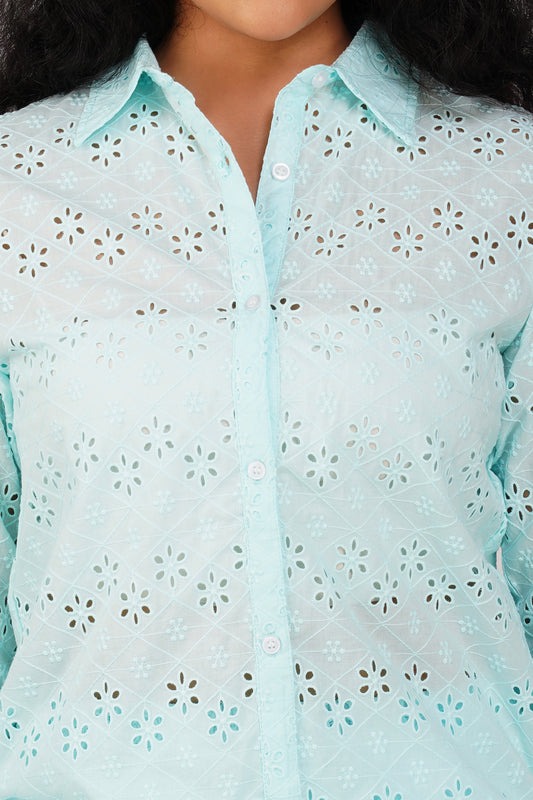 Schiffli Boyfriend Shirt