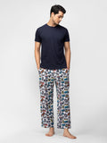 White Cassette Print Cotton Pajamas - thebriefsstory