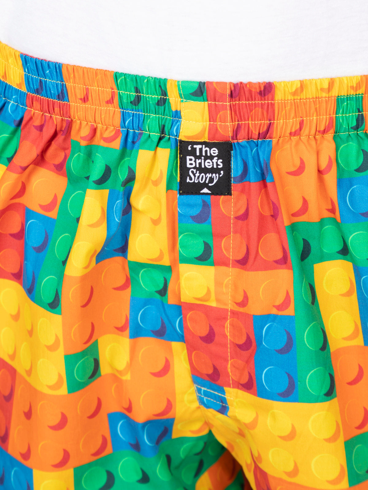 Multicolored Toy Blocks printed cotton boxers