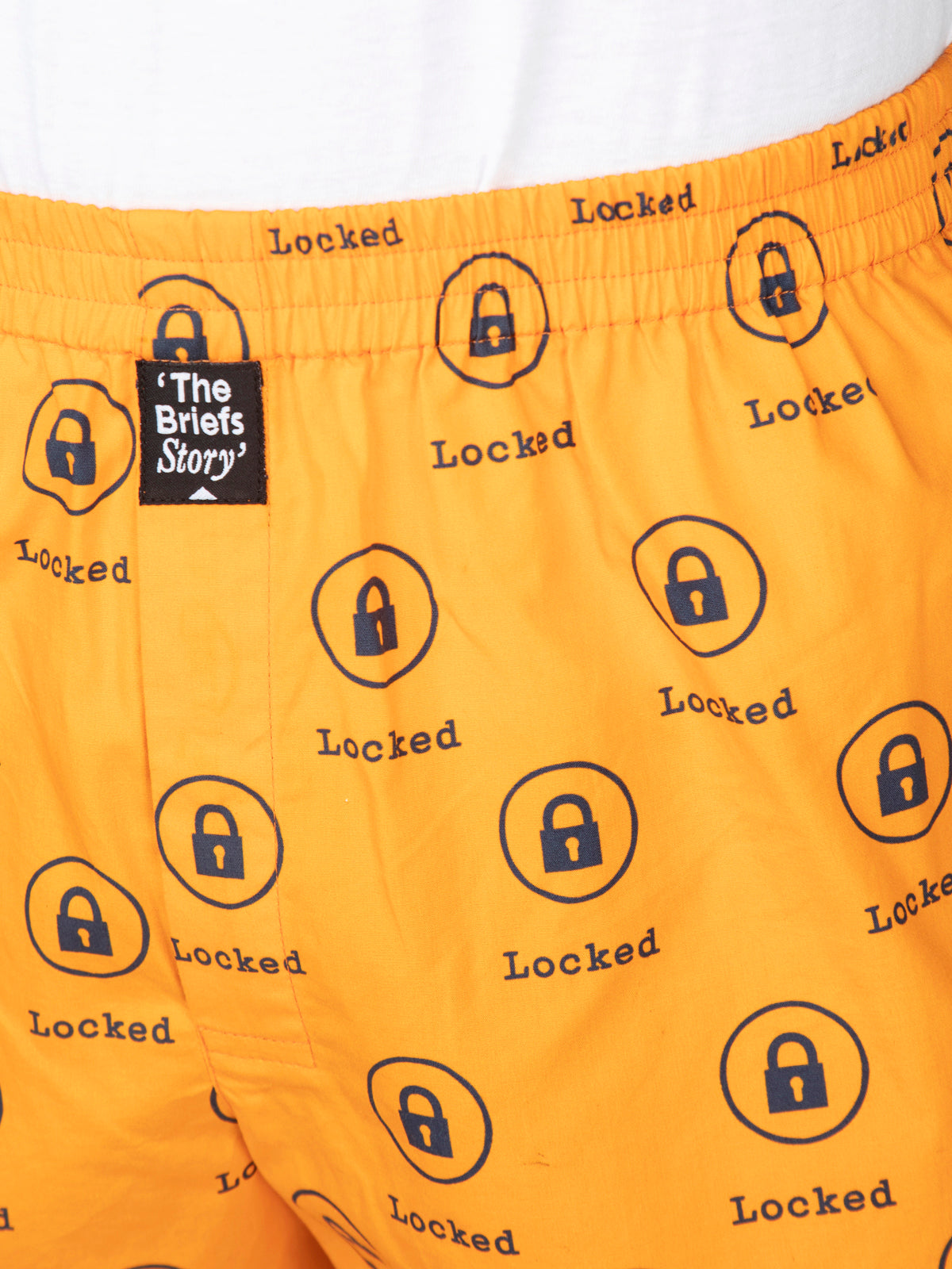 Orange Lock printed cotton boxers