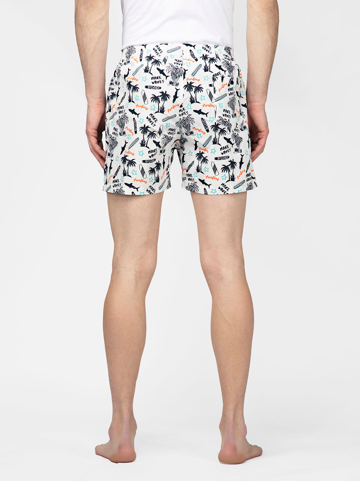 White Beach printed cotton boxers