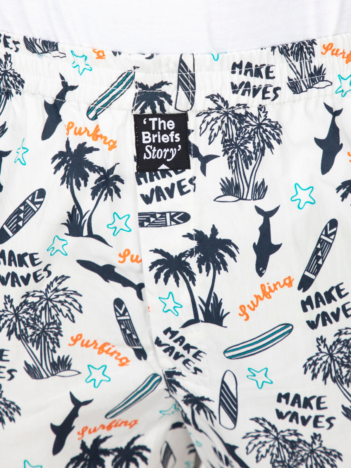 White Beach printed cotton boxers