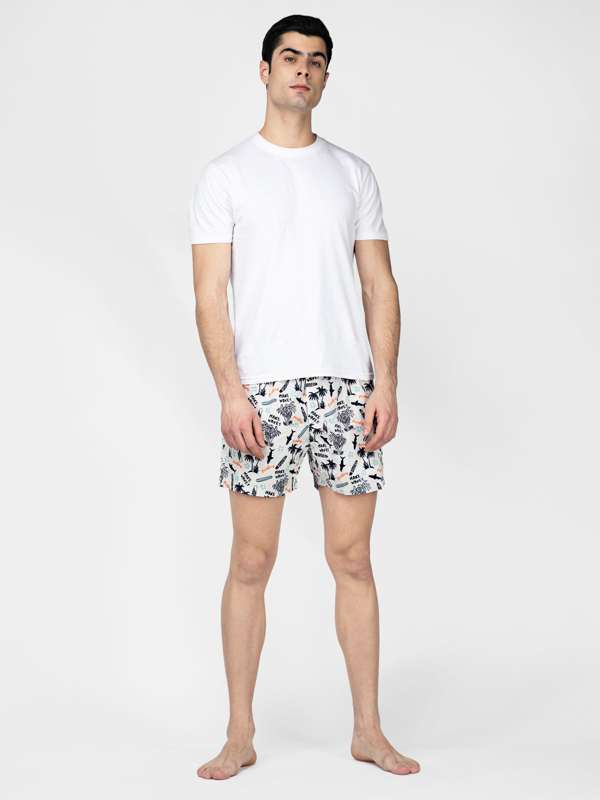 White Beach printed cotton boxers