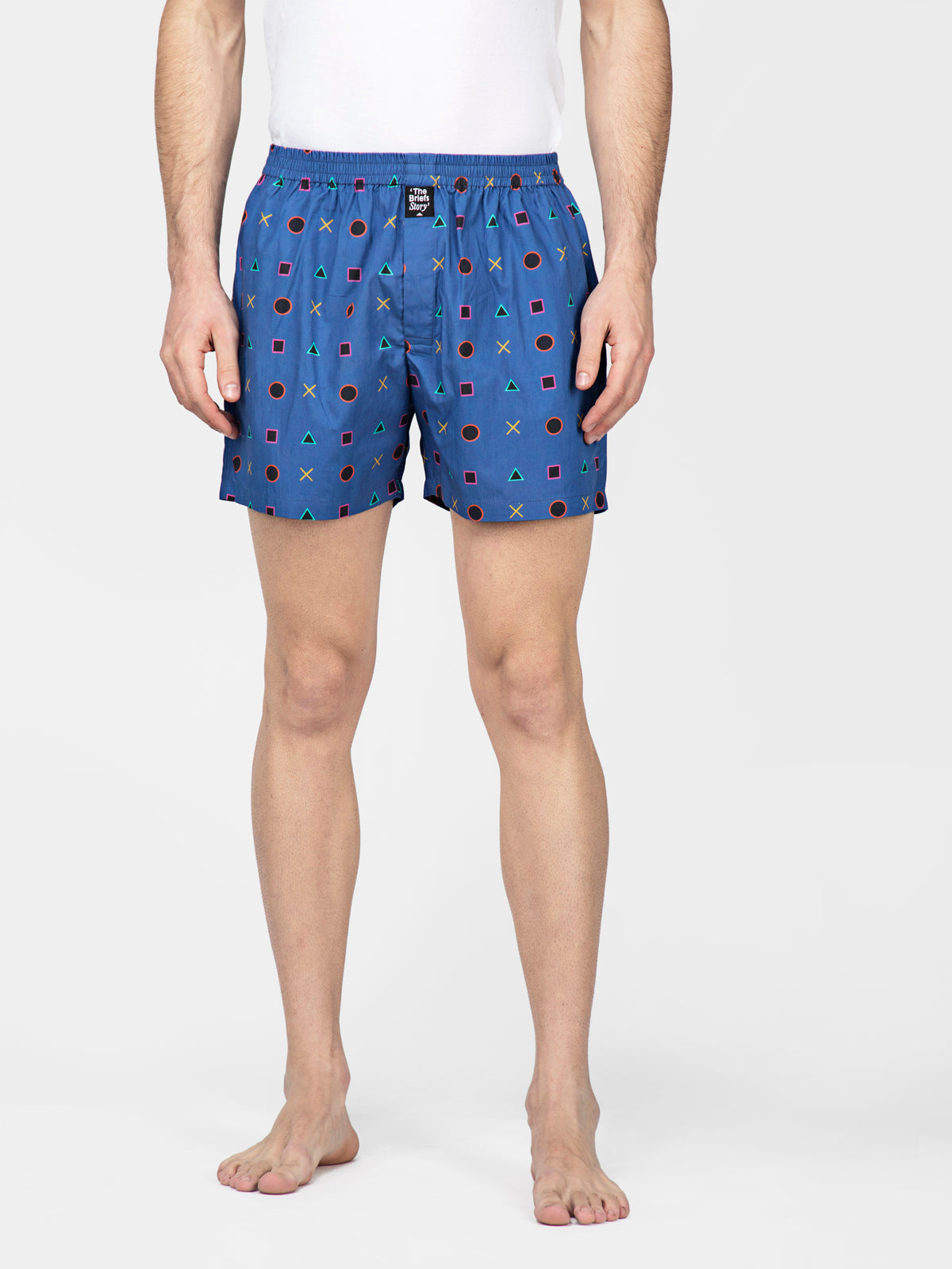 Blue Controller printed cotton boxers