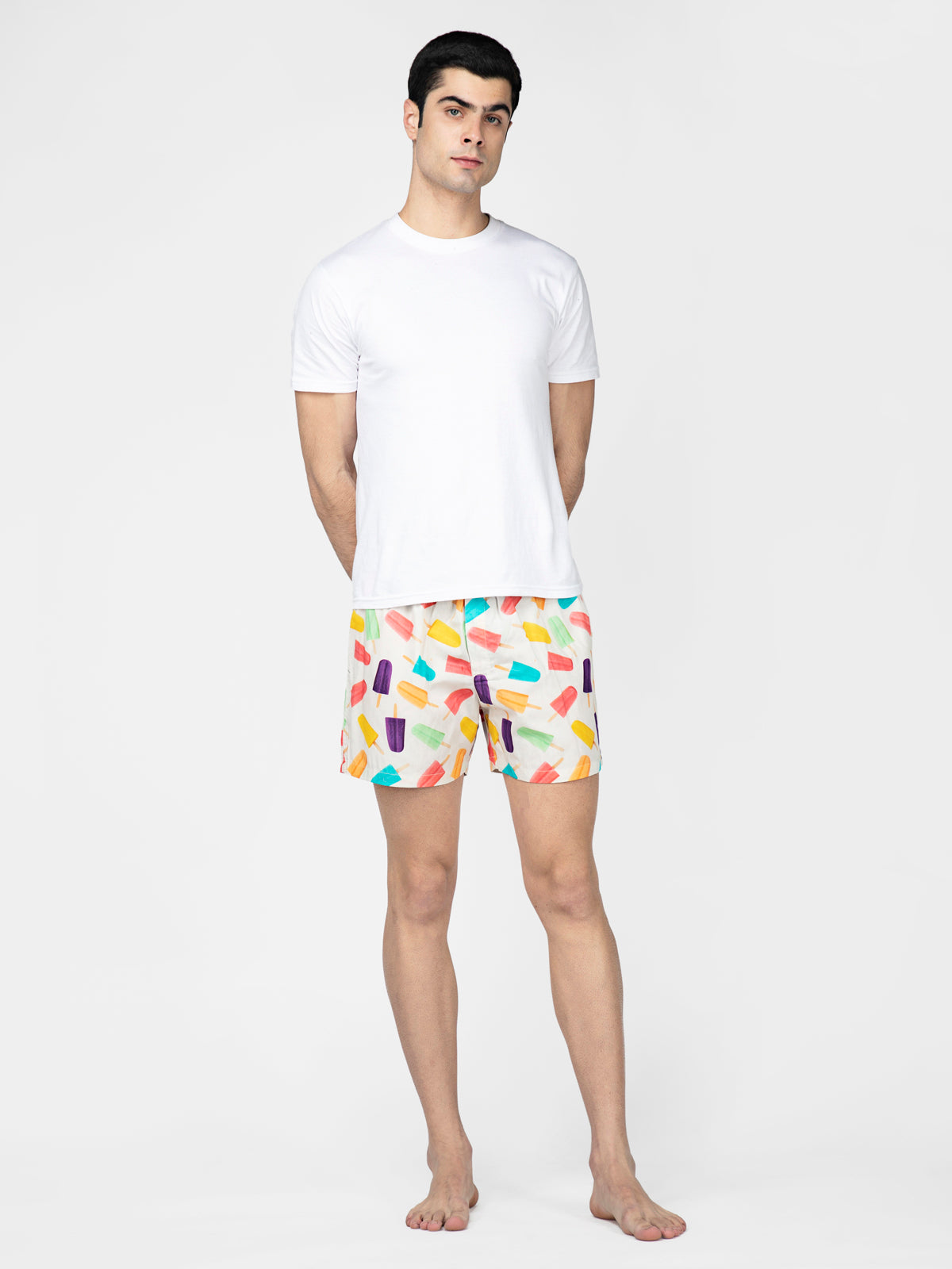 Colorful Icecream printed cotton boxers